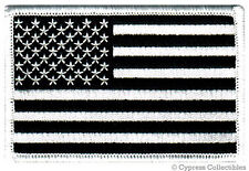 AMERICAN FLAG PATCH embroidered iron-on US BLACK WHITE MILITARY United States picture
