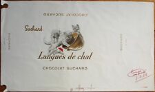 'Cat Tongues' 1958 French Chocolate Box Labels- Chocolat Suchard Langues de Chat picture