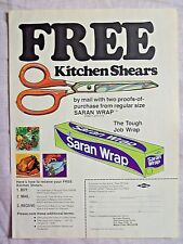 1977 Magazine Advertisement Page Dow Saran Plastic Wrap Shears Scissors Print Ad picture