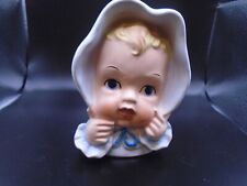 Baby with bonnet vase vintage flawless highly collectible decor picture