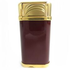 Beauty Cartier Godron Lacquer Roller Type Gas Lighter Bordeaux picture