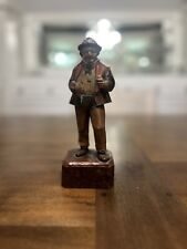 Vintage ANRI Carved Wood Figure MAN W Hat, Suit, Colorful Patina, 7” picture