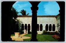 Cloister Patio Ancient Spanish Monastery in Miami Florida Vtg Postcard  picture
