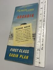1962 P&O Orient Lines Old Vintage Arcadia Cruise Ship 1st Class Cabin Plan 1960s picture
