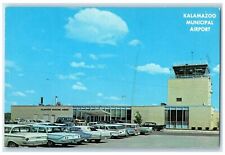 c1960s Kalamazoo Municipal Airport Kalamazoo Michigan MI Unposted Cars Postcard picture