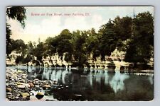 Aurora IL-Illinois, Scene On Fox River, Antique, Vintage Postcard picture