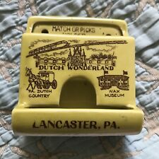 Vintage Lancaster PA Souvenir Ceramic Match or Toothpick Holder picture