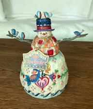 Jim Shore Enesco Winter's Song 8.5” Snowman Blue Birds 112250 No Box picture