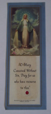 Vtg relic card cloth touched to chair of the Apparitions Miraculous Medal Shrine picture