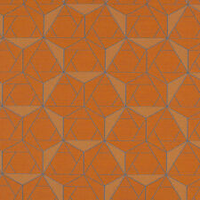 HBF Textiles Folded lines 973  Orange & blue Upholstery Fabric Elodie Blanchard picture