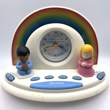 Vtg Rainbow Nightlight Eng/Spa Prayer Alarm Clock Praying Children Analog Face picture