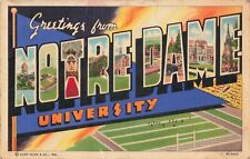 Large Letter Greetings Notre Dame University South Bend Indiana IN c1940 PC picture