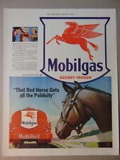 1941 MOBIILGAS FLYING RED HORSE vintage art print ad picture