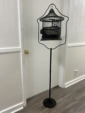 antique bird cage on stand picture