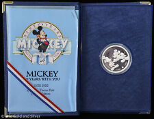 1988 Mickey Mouse 60 Years With You Theme Park Limited Edition 1 oz Silver Coin picture