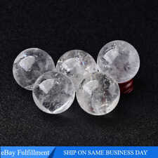 50mm Natural Clear Quartz Crystal Sphere Chakra Healing Energy Stone Ball Reiki picture