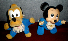 VINTAGE RARE DISNEY (MICKEY AND PLUTO) MINI COLLECTABLE STUFFED DOLLS picture
