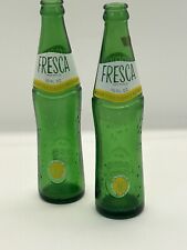 2 Fresca Green Glass 10 oz Citrus Soda Bottles Coca Cola Co Vintage Collectible picture