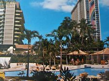 ⭐ Vintage Postcard Hilton Hawaiian Village Tapa Tower Pool Area picture