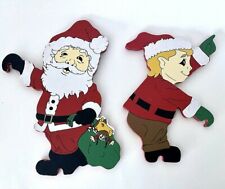 VINTAGE CHRISTMAS HOUSE OF LLOYD 1991 Santa & Elf Only Replacement Pieces Wood picture