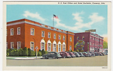 Conway, Arkansas~ Post Office & Hotel Bachelor — Vintage AR Postcard picture
