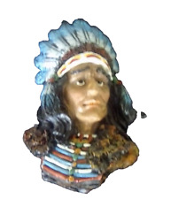 Vintage Native American Indian Chief Tabletop Head Bust picture