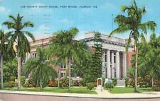 Fort Myers Florida, Lee County Court House Building, Vintage Postcard picture