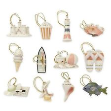 Lenox Summer Miniature Tree Ornaments Set of 12 Sand Castle Boat Beach Ball NEW picture