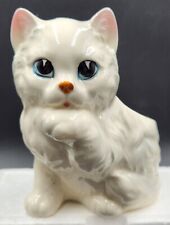 Rare Vintage White Big Eyed Persian Kitten Cat Planter Napco? Lefton?  picture