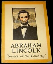 ABRAHAM LINCOLN 1923 SAVIOR OF HIS COUNTRY PICTORIAL INSURANCE PROMO BOOKLET picture
