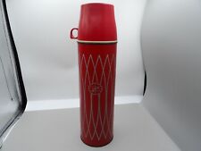 Vintage Icy Hot Red Silver Diamond Thermos Quart  picture