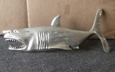 Pewter Shark Belt Buckle Clasp Vintage Handmade Flat picture