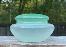 Jade Alabaster Opaline Art Glass Covered Powder Jar picture