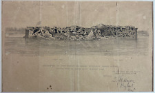 Appearance Fort Sumter August 23 1863 Original Signed Civil War Print Lithograph picture