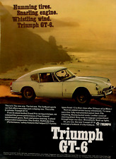 1967 Triumph GT-6 Yellow Sunset Coastline Beach Fastback Car Vintage Print Ad picture