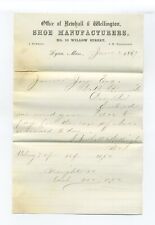 Lynn MA 1869 Letter, Newhall & Wellington, Shoe Manufacturers, 10 Willow Street picture