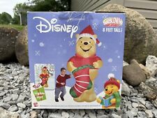 Gemmy Christmas Airblown Inflatable 8 ft Pooh with Stocking Disney picture