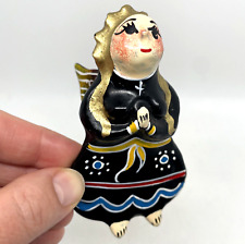 VTG Oaxacan Mexican Pottery Ornament Angel Hand Painted Folk Art picture
