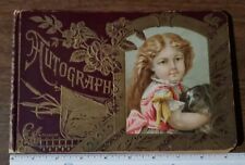 Antique 1894 Adrian MO Autograph Book Ephemera IDENTIFIED Girl And Dog picture