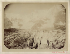 Italy, Piedmont, Belvedere Glacier vintage albumen print, wet stamp form  picture