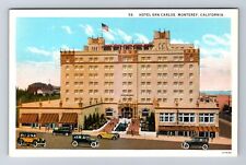 Monterey CA-California, Hotel San Carlos, Advertisement, Vintage Postcard picture