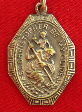 VINTAGE SAINT CHRISTOPHER Medal I AM A CATHOLIC KINDLY NOTIFY A PRIEST Pendant picture