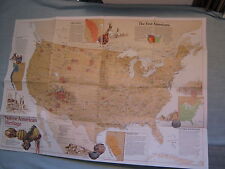 NATIVE AMERICAN HERITAGE U.S. MAP + WHAT TO VISIT National Geographic Oct. 1991 picture