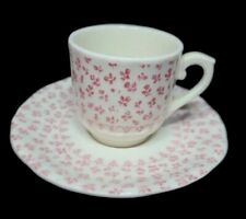 Beautiful Vintage Gien France small red roses Demitasse Cup &Saucer espresso set picture