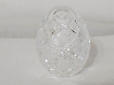 Cut Crystal Etched Faberge Life Size Clear Egg, Unsigned, Easter, Vintage picture