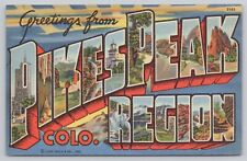 Pikes Peak Colorado, Large Letter Greetings, Vintage Postcard picture