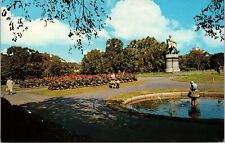 Boston Public Garden Massachusetts Fountain Park Statue Monument VNG Postcard picture