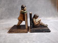 Vintage, Chinese Children on Books, Bookends, Library, Reading, China, Art, Rare picture