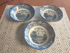 3 Staffordshire Liberty Blue Cereal Bowl Display picture