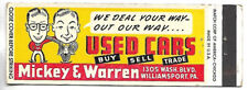 MICKEY & WARREN USED CARS, WILLIAMSPORT PA,  FULL LENGTH COVER picture